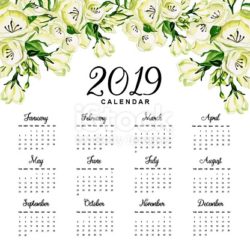 Watercolor 2019 Floral Calendar